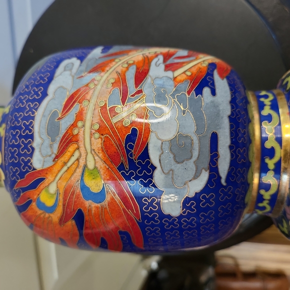 Vintage Chinese Cloisonne Enamel Phoenix Vase - Picture 14 of 14